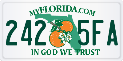 FL license plate 2425FA