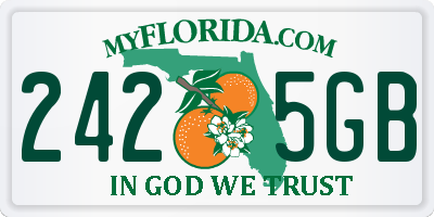 FL license plate 2425GB