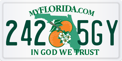 FL license plate 2425GY