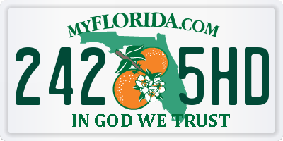FL license plate 2425HD