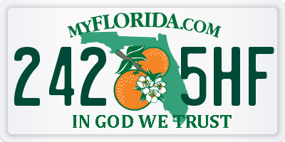 FL license plate 2425HF