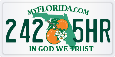 FL license plate 2425HR