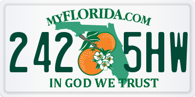 FL license plate 2425HW