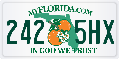 FL license plate 2425HX