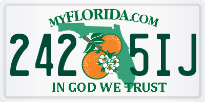 FL license plate 2425IJ