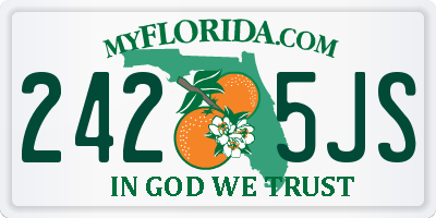 FL license plate 2425JS