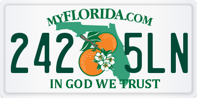FL license plate 2425LN