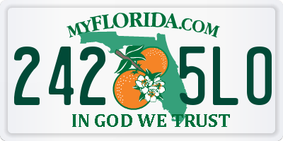 FL license plate 2425LO