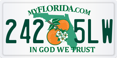 FL license plate 2425LW