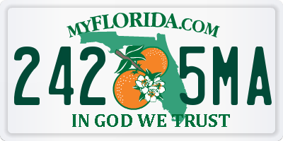 FL license plate 2425MA