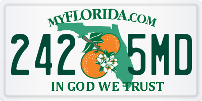 FL license plate 2425MD