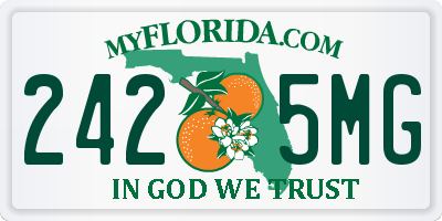 FL license plate 2425MG