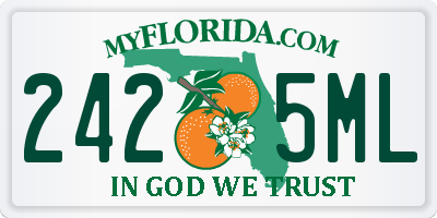 FL license plate 2425ML