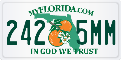 FL license plate 2425MM
