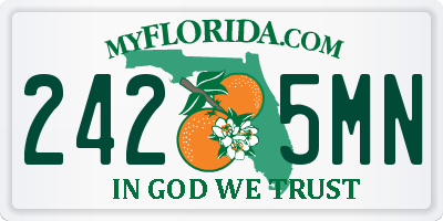 FL license plate 2425MN