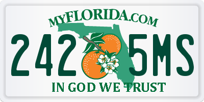 FL license plate 2425MS