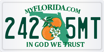 FL license plate 2425MT