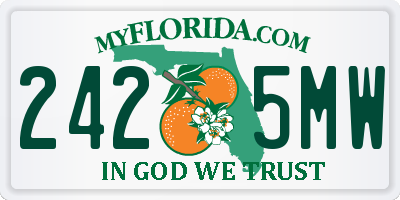 FL license plate 2425MW