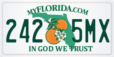 FL license plate 2425MX