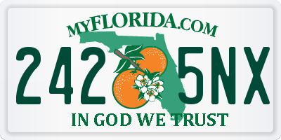 FL license plate 2425NX