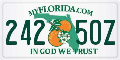 FL license plate 2425OZ