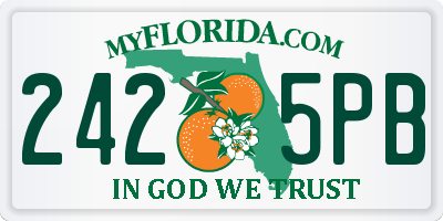 FL license plate 2425PB