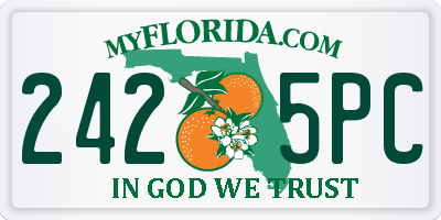 FL license plate 2425PC