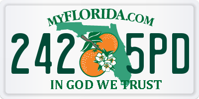 FL license plate 2425PD