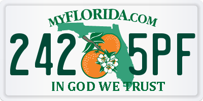 FL license plate 2425PF
