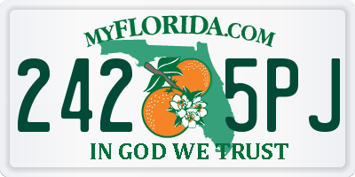 FL license plate 2425PJ