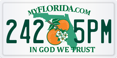 FL license plate 2425PM