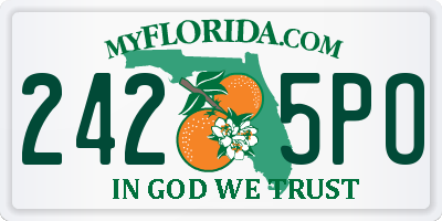 FL license plate 2425PO