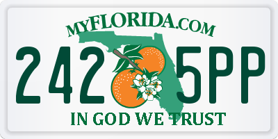FL license plate 2425PP