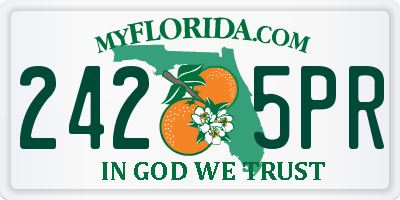 FL license plate 2425PR