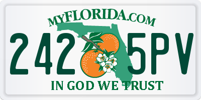 FL license plate 2425PV