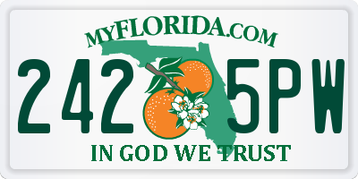 FL license plate 2425PW