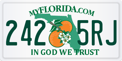 FL license plate 2425RJ