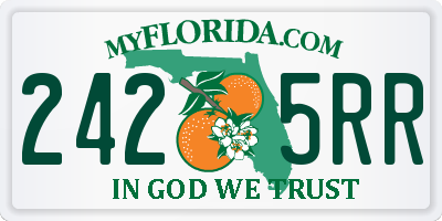 FL license plate 2425RR