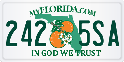 FL license plate 2425SA