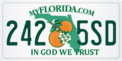 FL license plate 2425SD