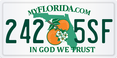 FL license plate 2425SF