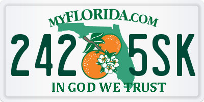 FL license plate 2425SK