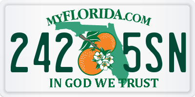 FL license plate 2425SN