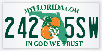 FL license plate 2425SW