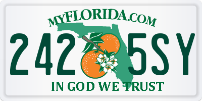 FL license plate 2425SY