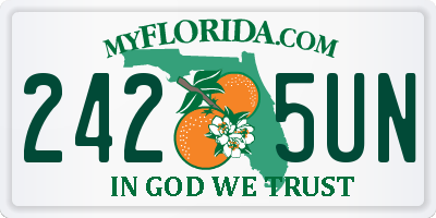 FL license plate 2425UN
