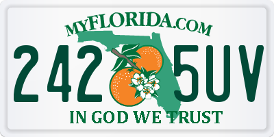 FL license plate 2425UV