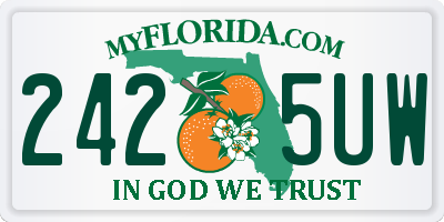 FL license plate 2425UW