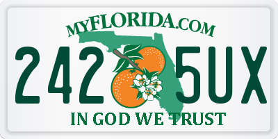 FL license plate 2425UX