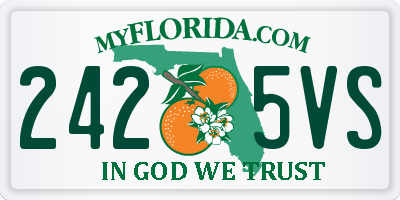 FL license plate 2425VS